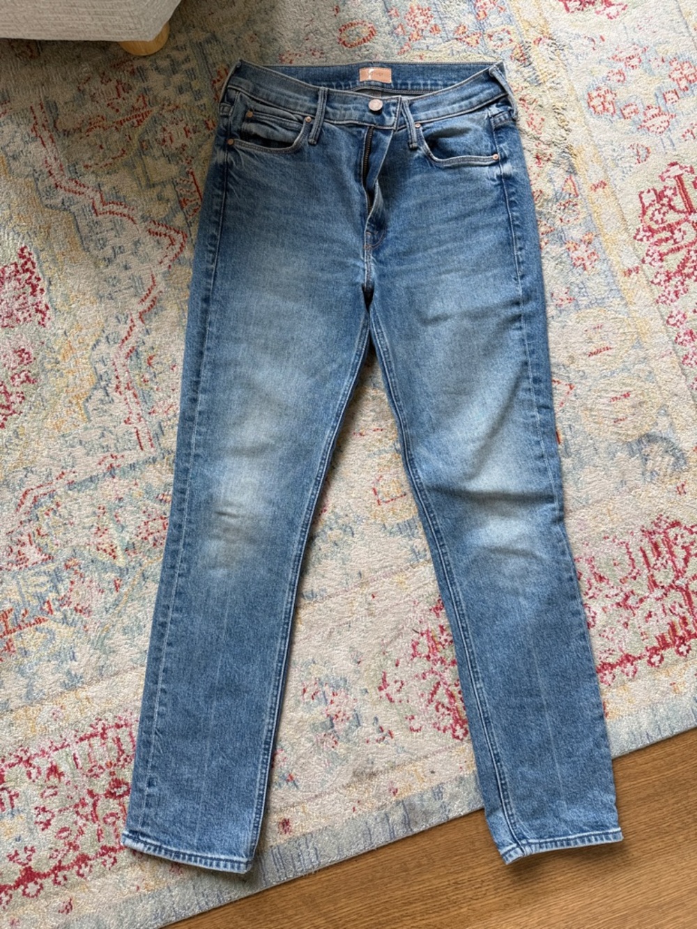 MOTHER Blue Straight-Leg Women’s Jeans